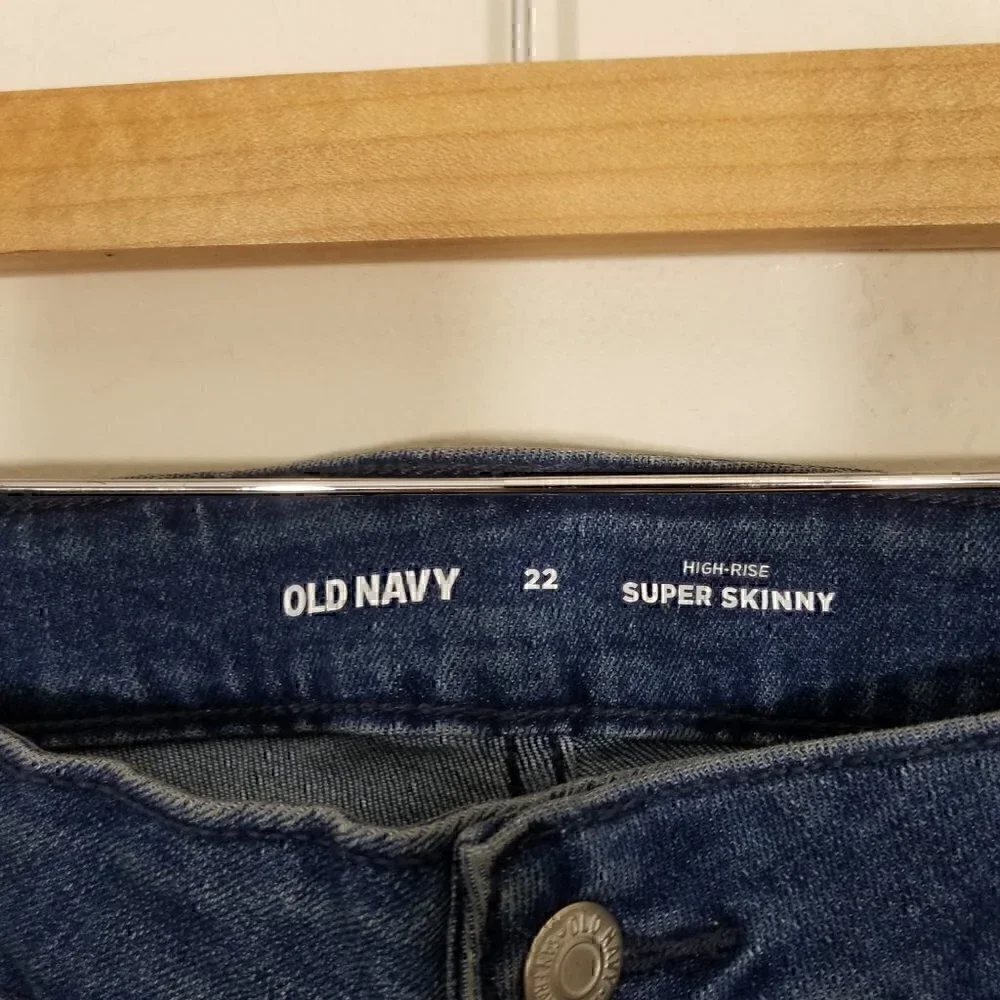 NWT Old Navy High-Rise Super Skinny Stretch Jeans Blue Plus Size 22 - Picture 3 of 5